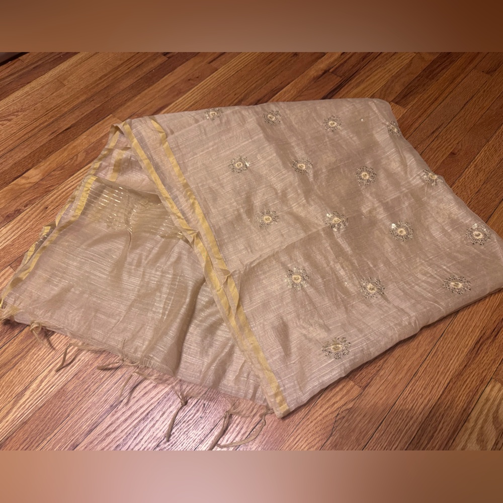 Dupatta from India - light golden/honey/tan color